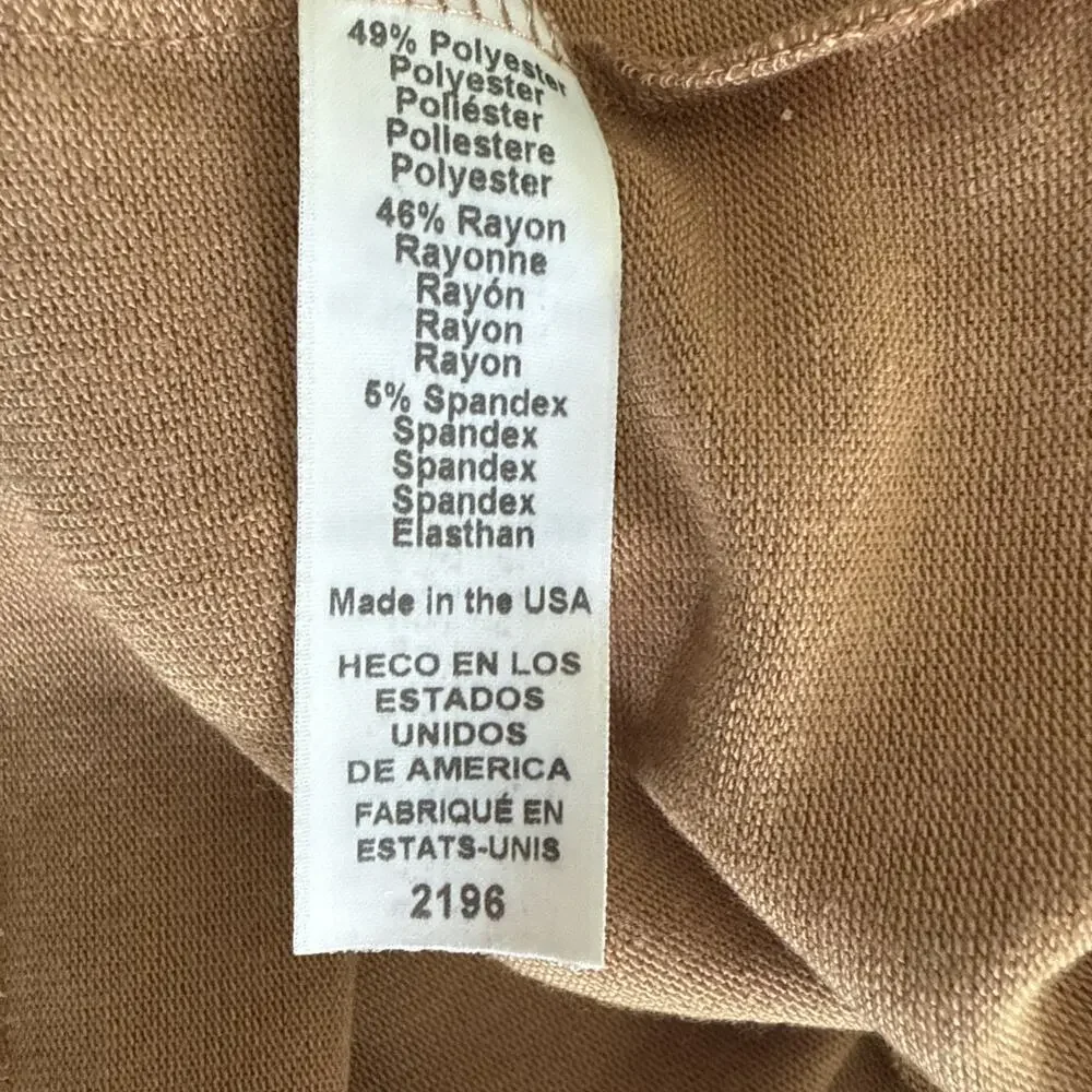 Michael Stars Harlow Cowl Neck Top Madison Brushed Jersey Camel 2196 Large